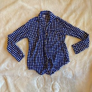 Splendid Plaid Button Up Blouse